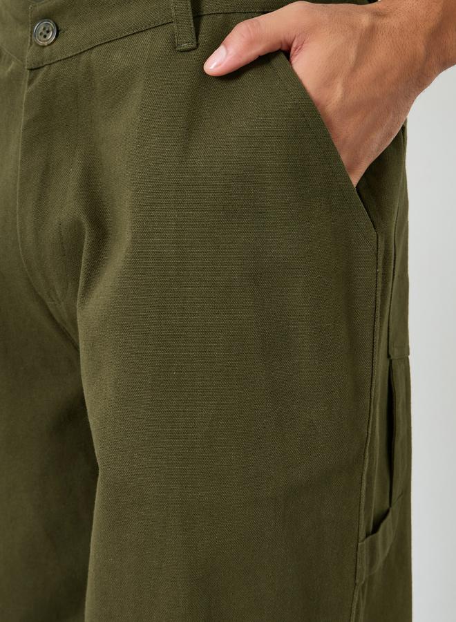 Styli Men Olive Green Baggy Carpenter Pant - Image 2